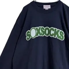 TD56ね@ S○XSOCKS ロンT 長袖 ワッペン ロゴ メンズ Lサイズ