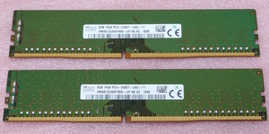 ◎SK hynix HMA81GU6AFR8N-UH 2枚セット - PC4-19200/DDR4-2400/PC4-2400T 288Pin DDR4 UDIMM 16GB(8GB x2) 動作品