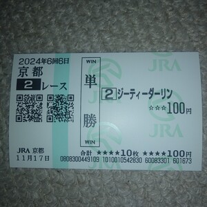 ジーティーダーリン　未勝利戦　現地単勝馬券　2024/11/17