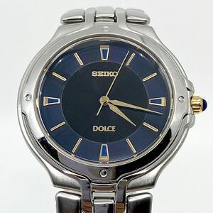 腕時計 メンズ レディース SEIKO Dolce クォーツ quartz ネイビーフェイス シルバー silver 8J41-6150 セイコー ドルチェ Watch Y1661