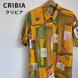 CRIBIA クリビア ヴィンテージシャツ 半袖 レトロ 肩パッド 着脱式