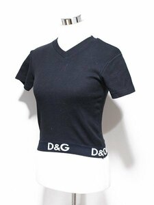 D&G ドルチェアンドガッバーナ ストレッチ ロゴ 半袖カットソー 黒