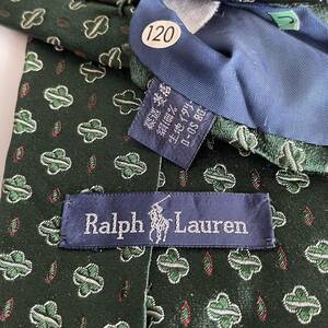 RALPH LAUREN（ ラルフローレン) 緑花柄ドットネクタイ