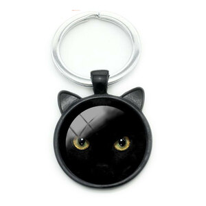 猫キーホルダー ネコモチーフ バッグチャーム 猫 かわいい キーリング 黒猫 クロネコ ねこ好き 猫雑貨 black1