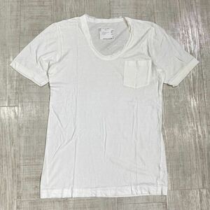 定番 sacai U Neck Docking T-shirt サカイ Uネック コットン キュプラ 異素材 ドッキング ポケット 半袖 Tシャツ ホワイト 系 SIZE 3