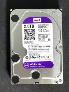 【送料無料】　★ 2TB ★　WD Purple / WD20PURX 【使用時間：44 ｈ】2016年製　稼働極少 3.5インチ内蔵HDD　Western Digital Purple　SATA