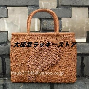 職人手作り良品☆ 野山葡萄藤包かごバッグ 手編み山葡萄籠バッグ バスケット籐かご 　高級UPハンドバック