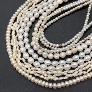 1円〜スタート!!silver入り!!［淡水パールネックレス5本おまとめ］n 約122.9g アクセサリー 本真珠 ロング accessory necklace pearl DB5