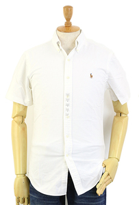 新品 アウトレット b598 XXLサイズ 白 white オックスフォード ボタンダウン 半袖シャツ polo ralph lauren ポロ ラルフ ローレン