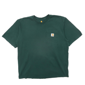 古着 カーハート CARHARTT ポケットTシャツ ワンポイント グリーン サイズ表記：L　gd80583