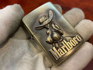 1円 ZIPPO ライター マルボロ Marlboroジッポ Zippoオイルライター真鍮製 中古品 喫煙グッズ ジッポー 火花確認済R60531