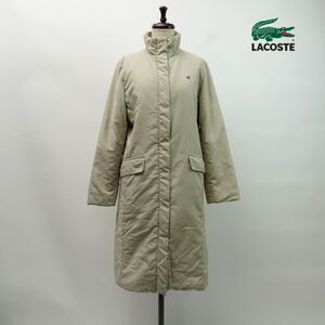 LACOSTE ラコステ スタンドカラー 中綿ロングコート レディース アウター ベージュ サイズ38*MC415