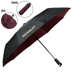 REPSGEAR 折り畳み傘 100cm 内側柄 自動開閉 ワンタッチ式 雨傘 [ レッド ] レプズギア アンブレラ 長傘