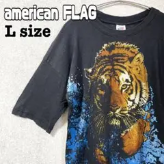 american FLAG トラ 虎 タイガー アニマルプリント 薄手 古着