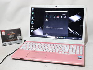 Core i7 SVEシリーズ ★ VAIO ピンク★ win 11 pro ≪ 爆速SSD 仕様 ≫メモリ16G/SSD512GB(新品) /WiFi/Cam/DVD/office 2019