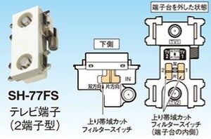 マスプロ BL型直列ユニット テレビ端子 端末用2端子型 電流カット 4K・8K対応 SH-77FS　メール便送料無料