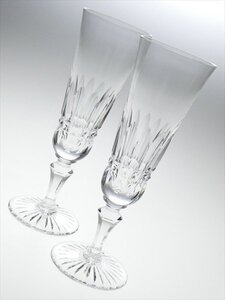 n494 Baccarat バカラ クリスタル 希少シリーズ バッキンガム カット ペア シャンパングラス シャンパンフルート 2客