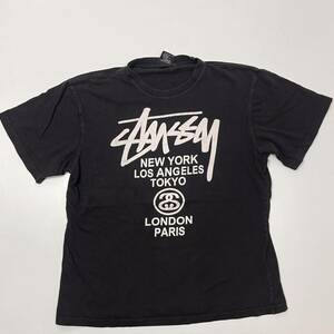 Stussy ストゥーシー 黒 Tシャツ 半袖 半袖Tシャツ ロゴT XL 古着　ヴィンテージ ビンテージ　