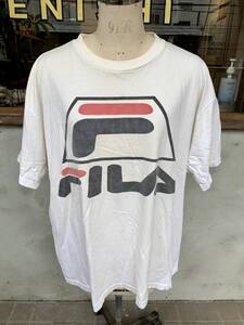 ★FILA★フィラ★Tシャツ★半袖★ホワイト★白★コットン★綿★メンズ★サイズ★L★