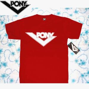 ◆新品◆PONY／ポニー◆USA、 Tシャツ〓レッド、Ｓサイズ (Ｍサイズ程度)