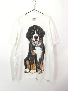 レディース 古着 90s USA製 犬 ロットワイラー アニマル BIG プリント Tシャツ ワンピース ひざ丈 XL位 古着