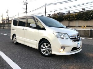 程度良好◆車検R7年9月◆H24年式セレナハイウェイスターG Sハイブリッド◆人気のパール/8inアルパインナビ&TV（走行中TV視聴OK）機関快調