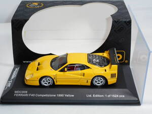 ☆1円始レア1524台限定・iXO☆ 1/43 FERRARI F40 Competizione 1990 yellow ☆2412