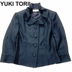 YUKI TORII ユキトリイ ジャケット フリル ネイビー 36 S 卒業式 レディース B92410-132