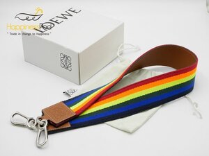 ロエベLOEWE　ショルダーストラップ　マルチカラー×ブラウン　シルバー金具　