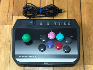 動作確認済み！ HORI PS3用 コントローラー FIGHTING STICK 3 / ファイティングスティック3 HP3-01 (延長ロッド&シャフトカバー 追加済み)