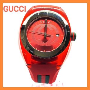 ☆おしゃれ☆GUCCI 137.1 レッド メンズ腕時計　クオーツ　グッチ