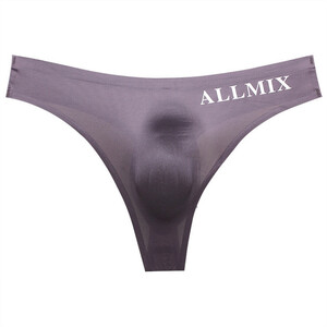 Tバック ビキニブリーフ 下着 メンズ ALLMIX シームレス セクシー ストレッチ 通気性よい 立体感 L ダークグレー