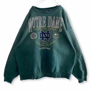 古着 ノートルダム大学 カレッジビッグサイズ スウェット トレーナー Notre Dame Fighting Irish football ファイティング アイリッシュ