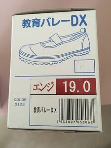 教育シューズ☆上履き バレーDX 19.0cm キッズ★エンジ(レッド)未使用品★★