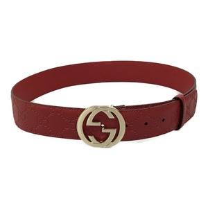 ## GUCCI グッチ インターロッキング G ベルト GGスプリーム 370543 レッド 傷や汚れあり