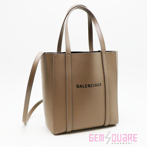 【値下げ交渉可】BALENCIAGA バレンシアガ エブリデイトートXXS ブラウングレー カーフ バッグ 中古 551815【質屋出店】