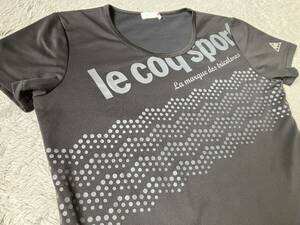 ★中古 美品★le coq sportif ルコック Tシャツ Oサイズ（Lサイズ相当）ショートスリーブ 吸汗速乾 QB-015343 DESCENTE デサント製 黒