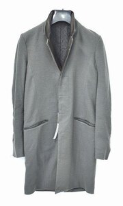 ISAMU KATAYAMA BACKLASH イサムカタヤマ バックラッシュ ウール+カンガルーレザーラペル チェスターコート M WOOL+LEATHER CHESTER COAT