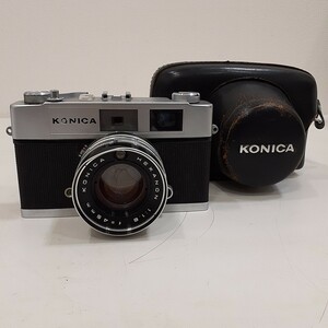 【ケース付き】KONICA コニカ auto S1.6 HEXANON 1.1.6 45mm シャッター音のみ確認 他動作未確認 ジャンク品