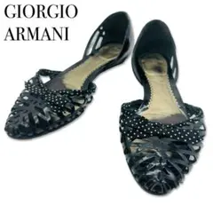 GIORGIO ARMANI 約23.0cm パンプス 靴 ブラック レディース