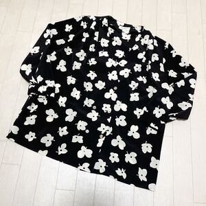 和596★ BEAUTY&YOUTH UNITED ARROWS ビューティ&ユース ノーカラージャケット 総柄 S ブラック ホワイト レディース