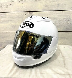 arai アライ RX-7X ヘルメット ホワイト系 XL 61-62cm 純正ミラーシールド フルフェイスヘルメット 