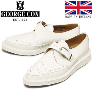 GEORGE COX (ジョージコックス) STRUMMER MONK 4200 ラバーソール レザーシューズ 031 WHITE UK8-約27.0cm