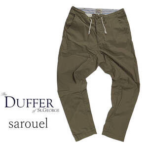 The Duffer of st. george ダファー サルエル コットン パンツ サイズM （約83cm W33相当） カーキ テーパード スキニー メンズ 