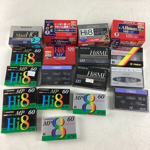 t7423 8mm ビデオカセット 18点 まとめ売り SONY FUJIFILM SANYO Hi8 8ミリ テープ ハイエイト スタンダード メタル 60分 120分 未使用