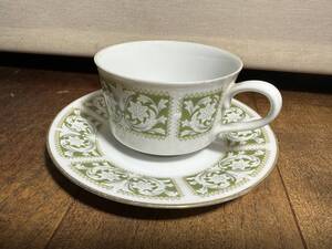 ★コレクター必見！！ Noritake ノリタケ ビンテージ 花 フラワー デザイン カップ＆ソーサー グリーン 緑 洋食器 レトロ 食器 M062614