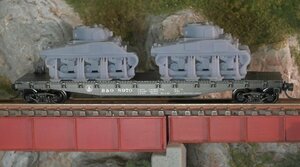 亜鉄社★新品★ホビセンKATO(MicroTrains) 品番98302218、BALTIMOE & OHIO フラットカー(シャーマン戦車積載)、3輌セット