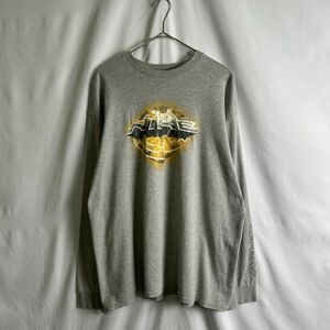 USA製 00s NIKE プリント Tシャツ L グレー 長袖 カットソー グレータグ ナイキ 90s 古着 オールド ビンテージ