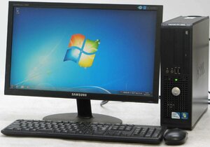 DELL Optiplex 380-450SF ■ 20インチワイド 液晶セット ■ Celeron-450/DVDROM/省スペース/Windows7 デスクトップ