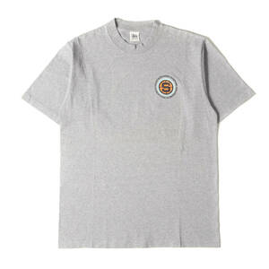 STUSSY ステューシー Tシャツ サイズ:L 90s OLD STUSSY 白タグ グラフィック クルーネック 半袖 Tシャツ USA製 ヘザーグレー 90年代